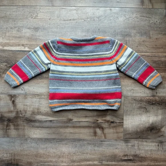 Hanna Andersson Gray + Multi Striped Sweater - Picture 2 of 8
